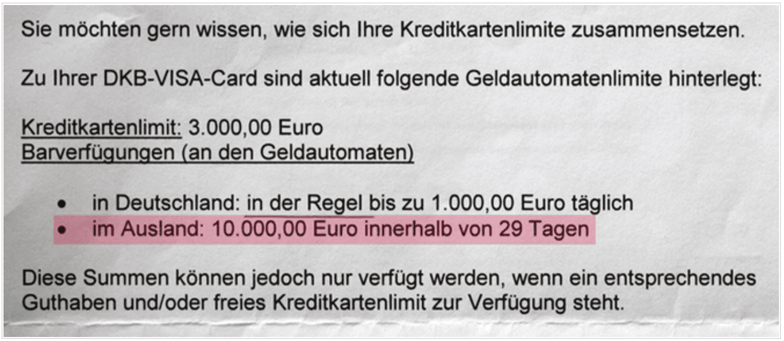 Abhebelimits DKB