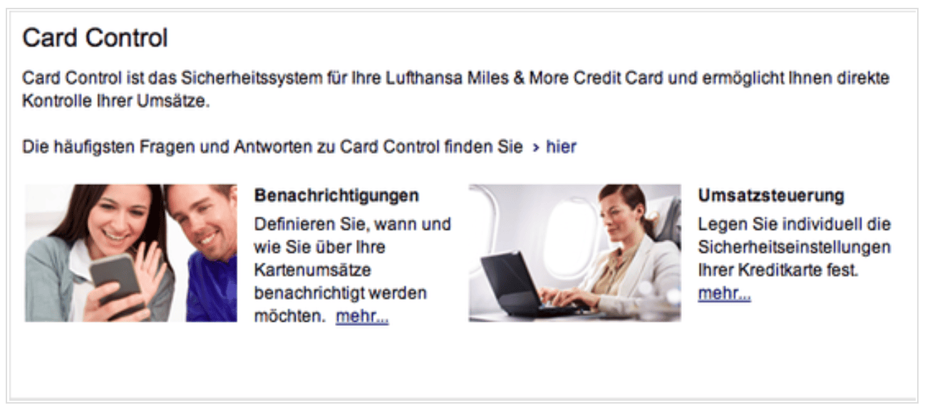 Miles & More Card Control
