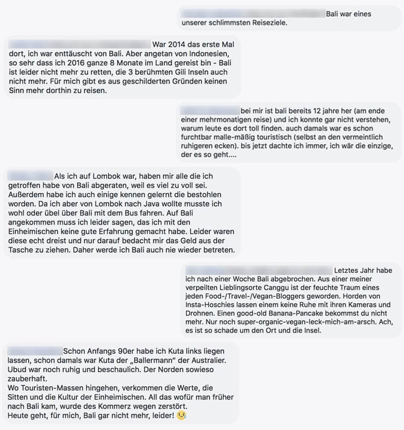 Bali schlechte oder negative Erfahrungen - Massentourismus - Reiseblog Bravebird