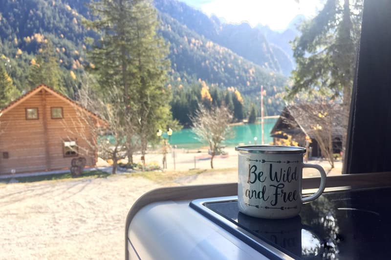 Toblacher See - Kaffee am Morgen Campingplatz - Reiseblog Bravebird