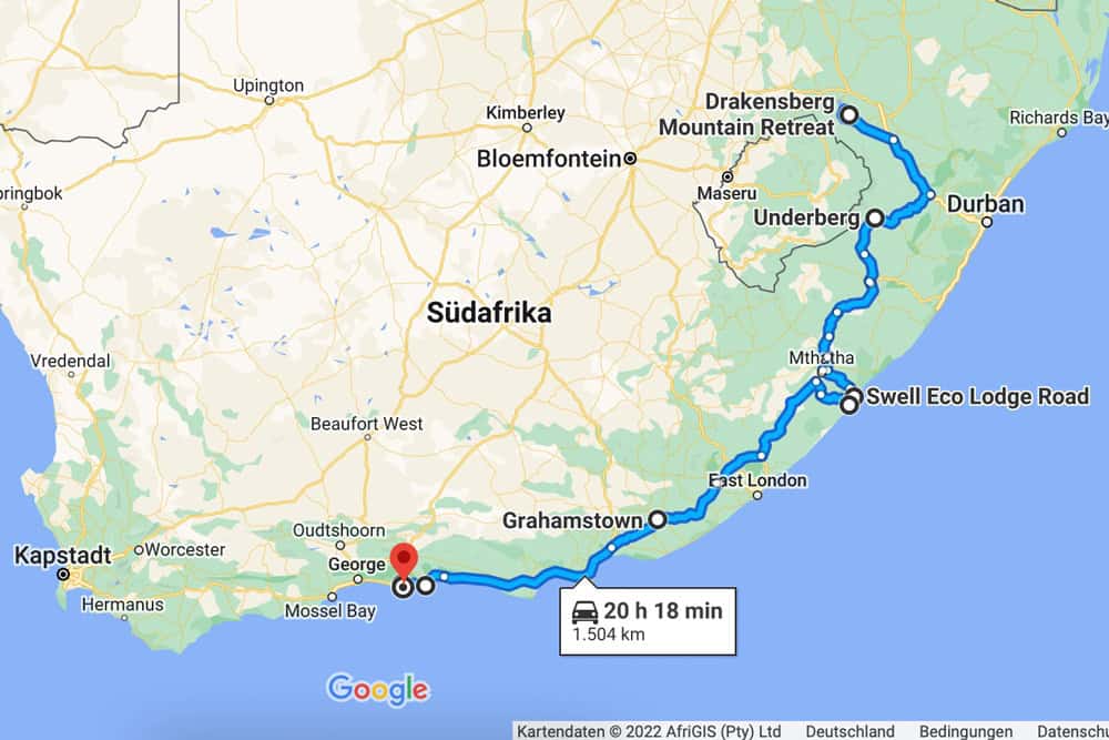 Reiseroute Südafrika Roadtrip - Reiseblog Bravebird