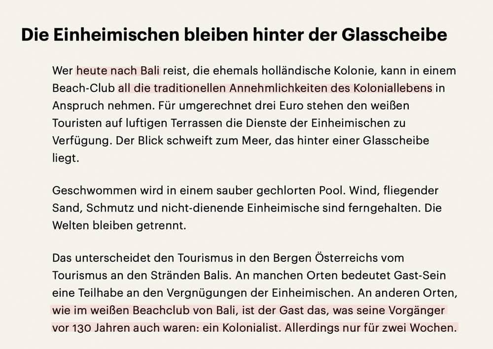 Bali Kolonialismus auf Kosten der Einheimischen - Reiseblog Bravebird