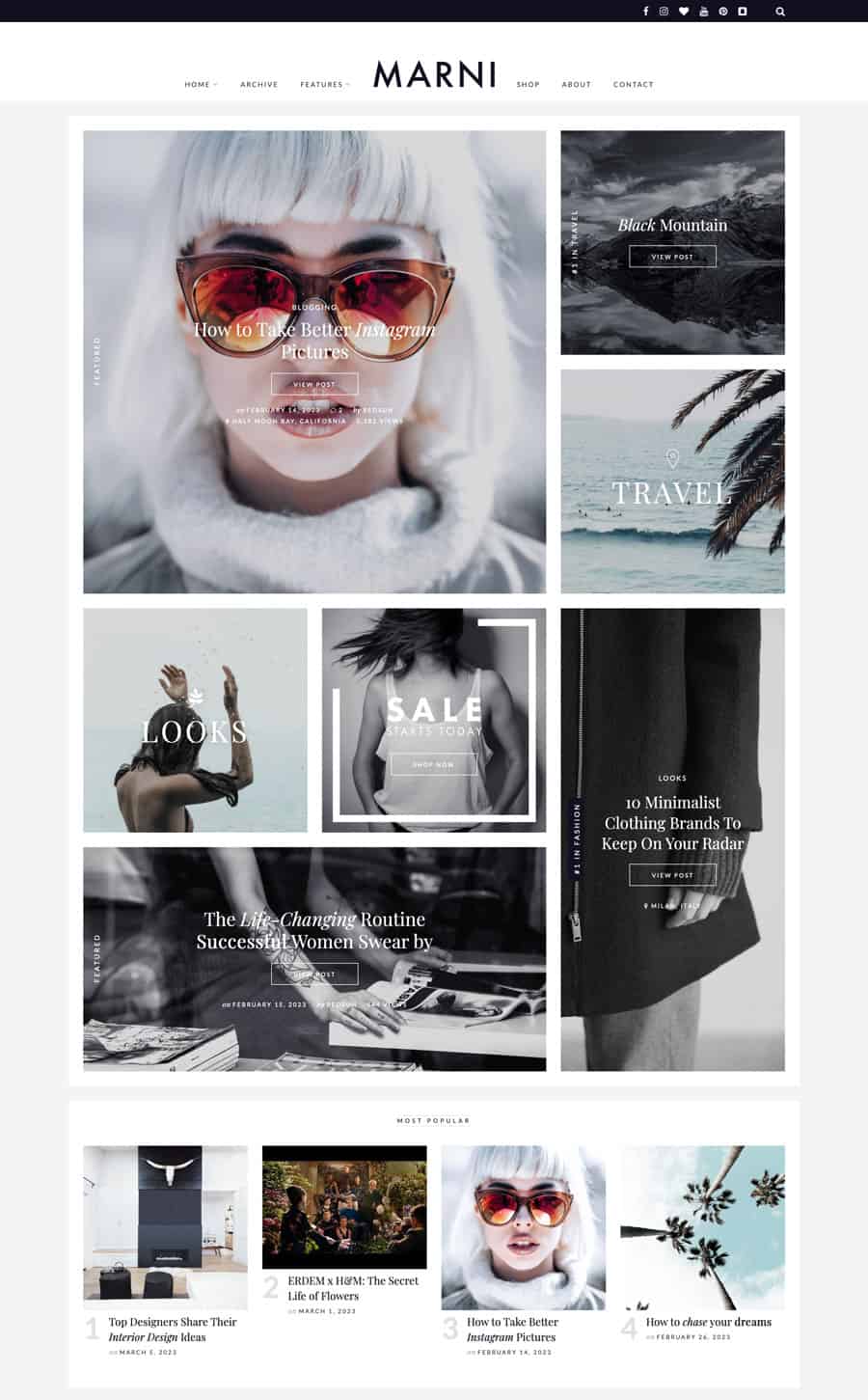 Marni WordPress Theme Reise Lifestyle Mode