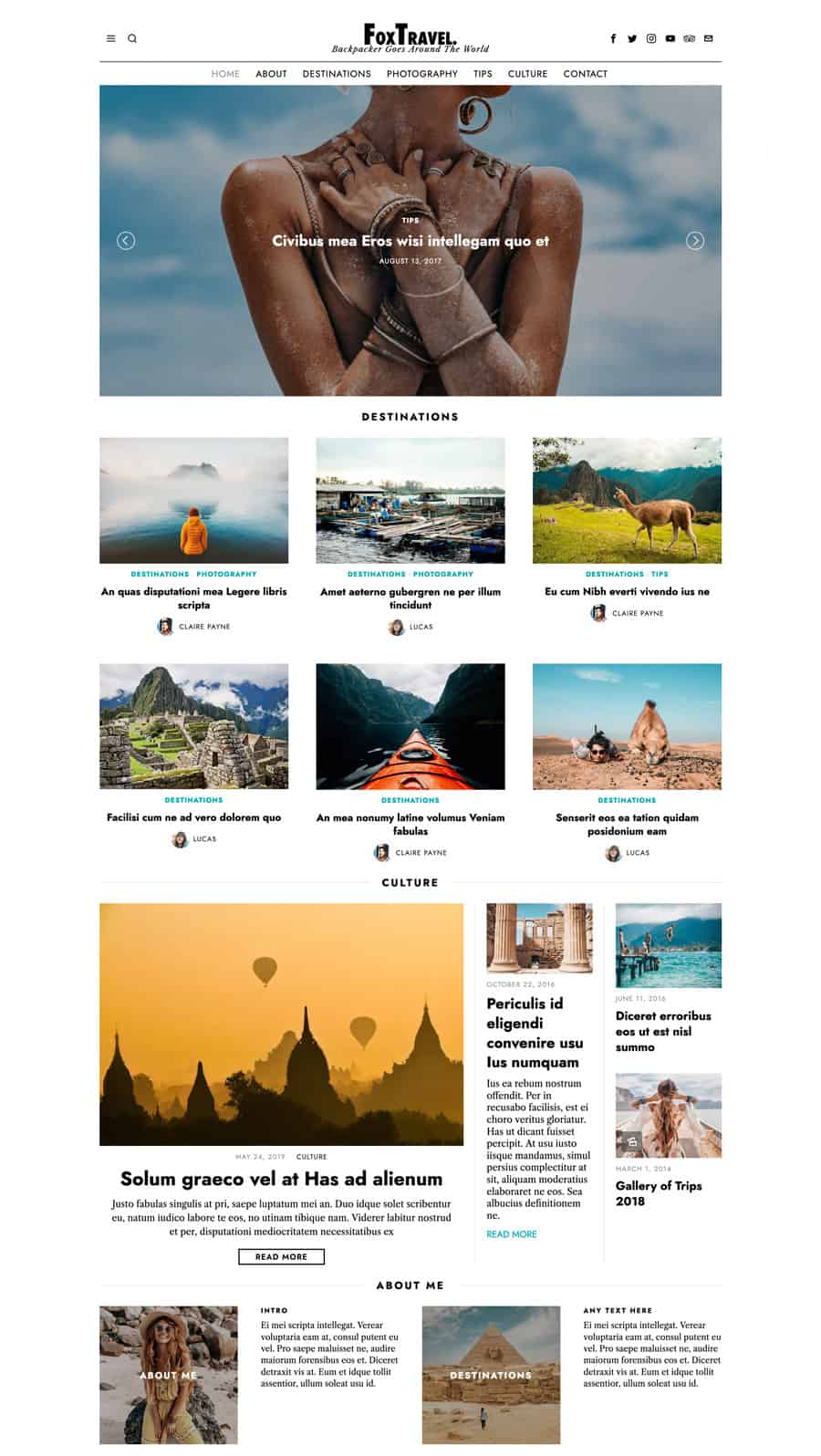 The Fox WordPress Theme Reiseblog Template