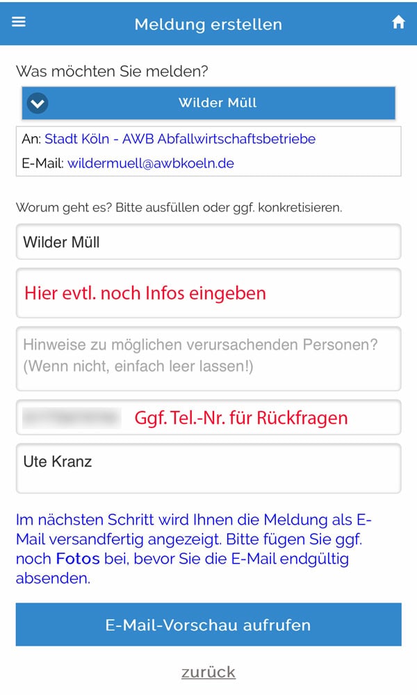 MÜLLweg! DE App Hinweise und Tipps - Bravebird